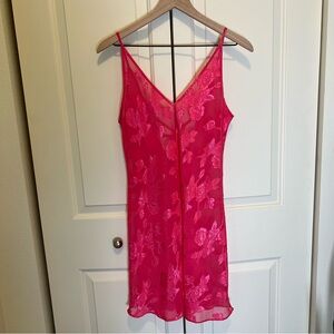 Vintage pink semi sheer slip dress